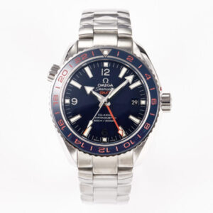 Planet Ocean 600M Co-Axial GMT 43.5mm VSF 1:1 Best Edition Blue Dial Blue Ceramic Bezel on SS Bracelet A8605 Super Clone