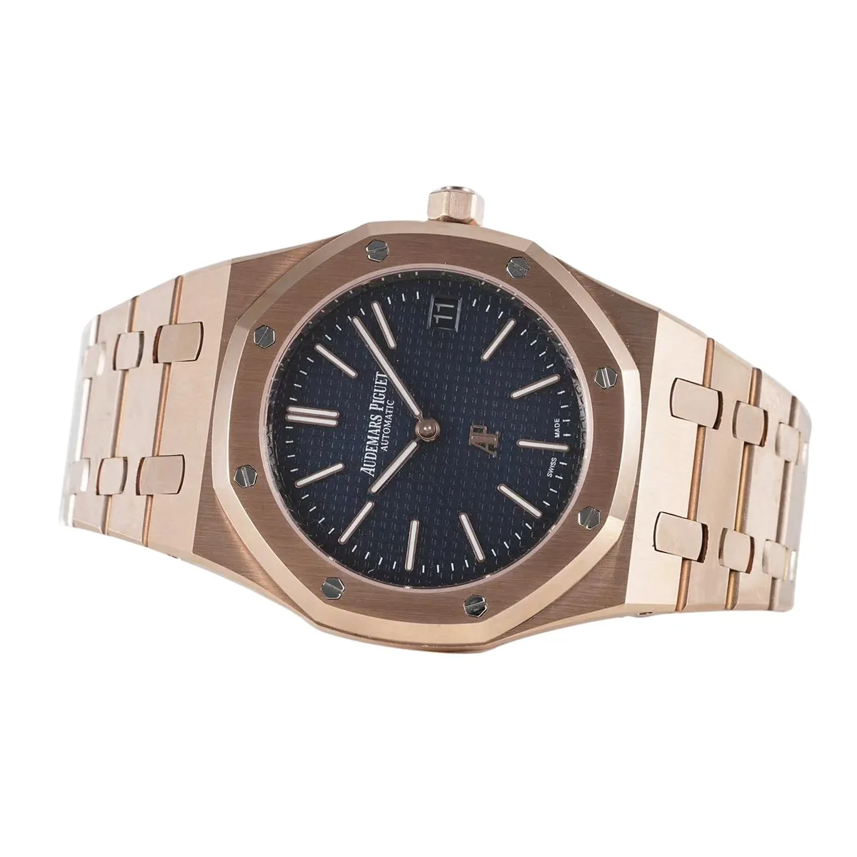 Royal Oak 15202 39mm cadran bleu en or rose – Image 3
