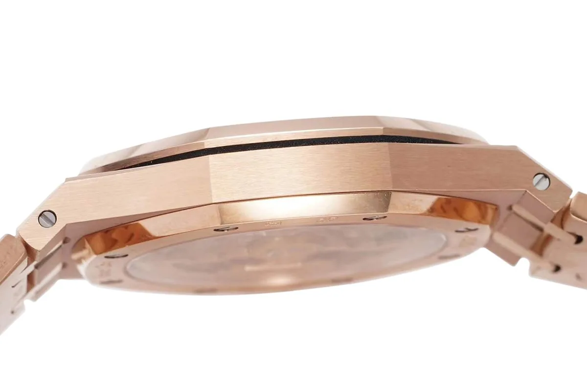 Royal Oak 15202 39mm cadran bleu en or rose – Image 8
