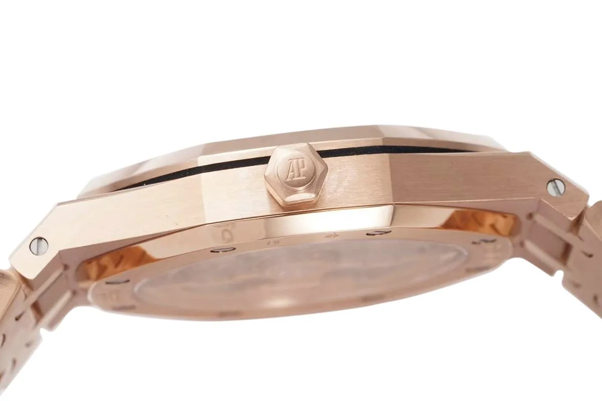 Royal Oak 15202 39mm cadran bleu en or rose – Image 9