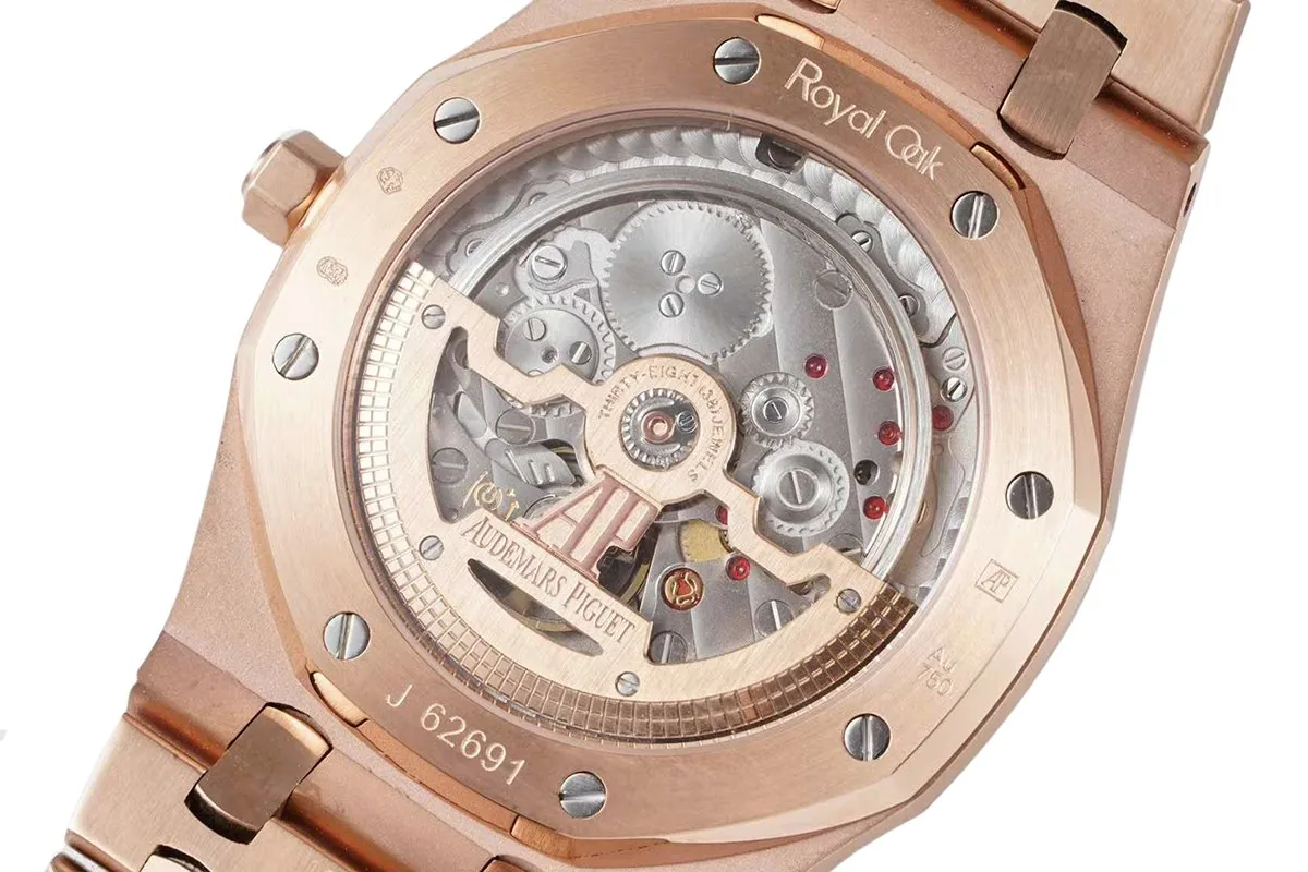 Royal Oak 15202 39mm cadran bleu en or rose – Image 5
