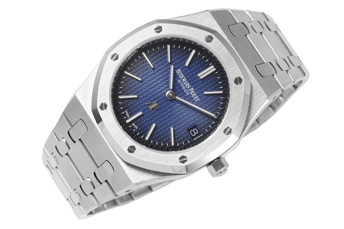 Royal Oak 15202 39mm quadrante blu fumé - immagine 5
