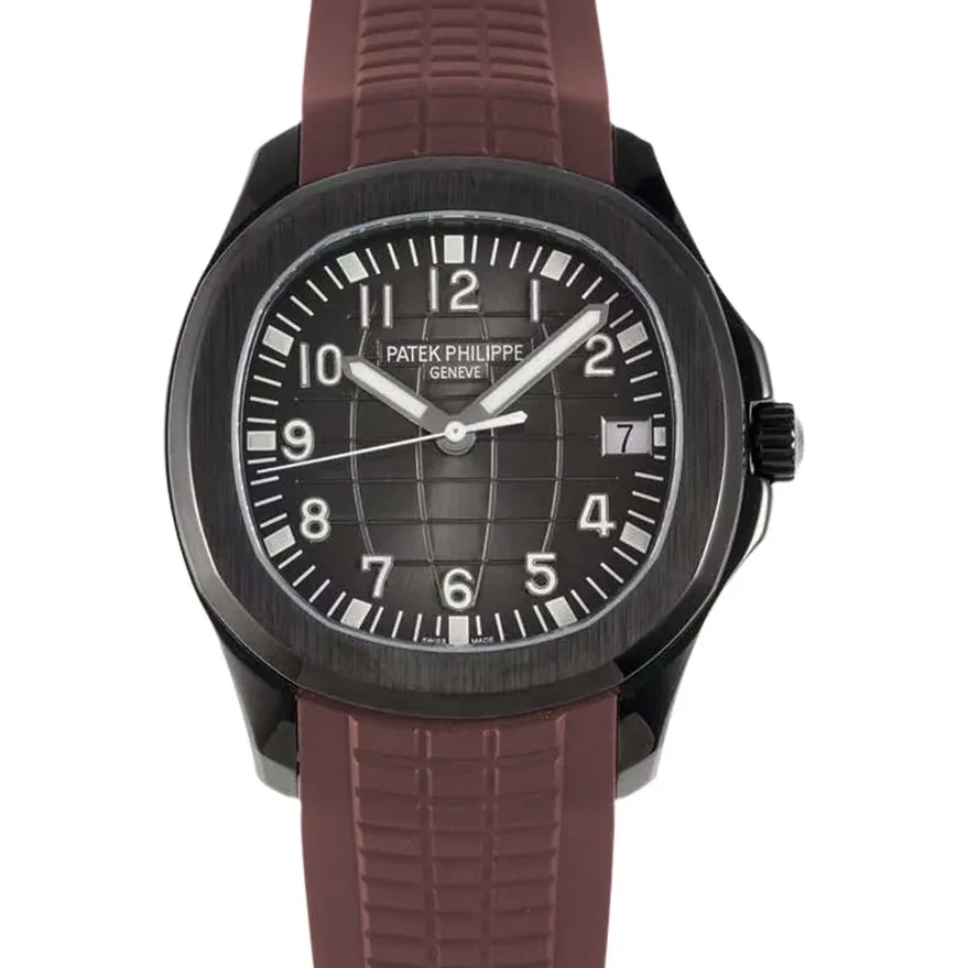 Aquanaut 5167A ‘Black Venom Limited Edition’ Black Dial on Brown Rubber Strap