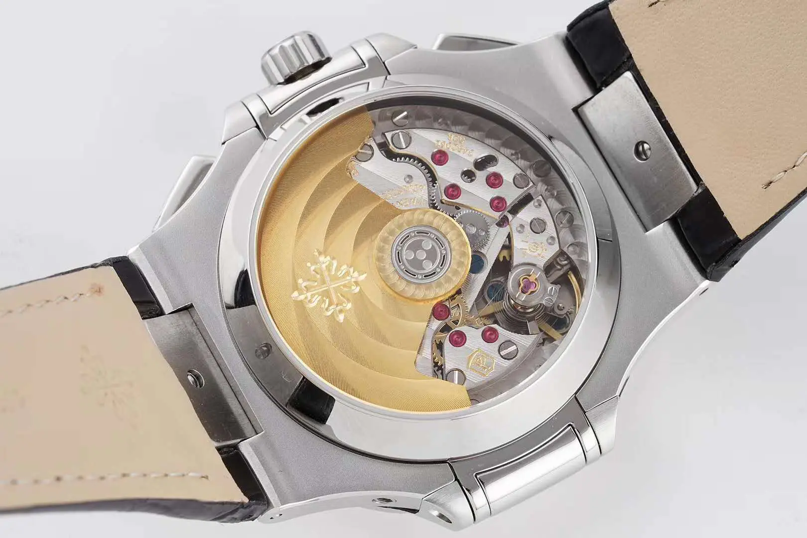 Nautilus 5980/1A-001 quadrante blu in acciaio su cinturino in pelle - immagine 6