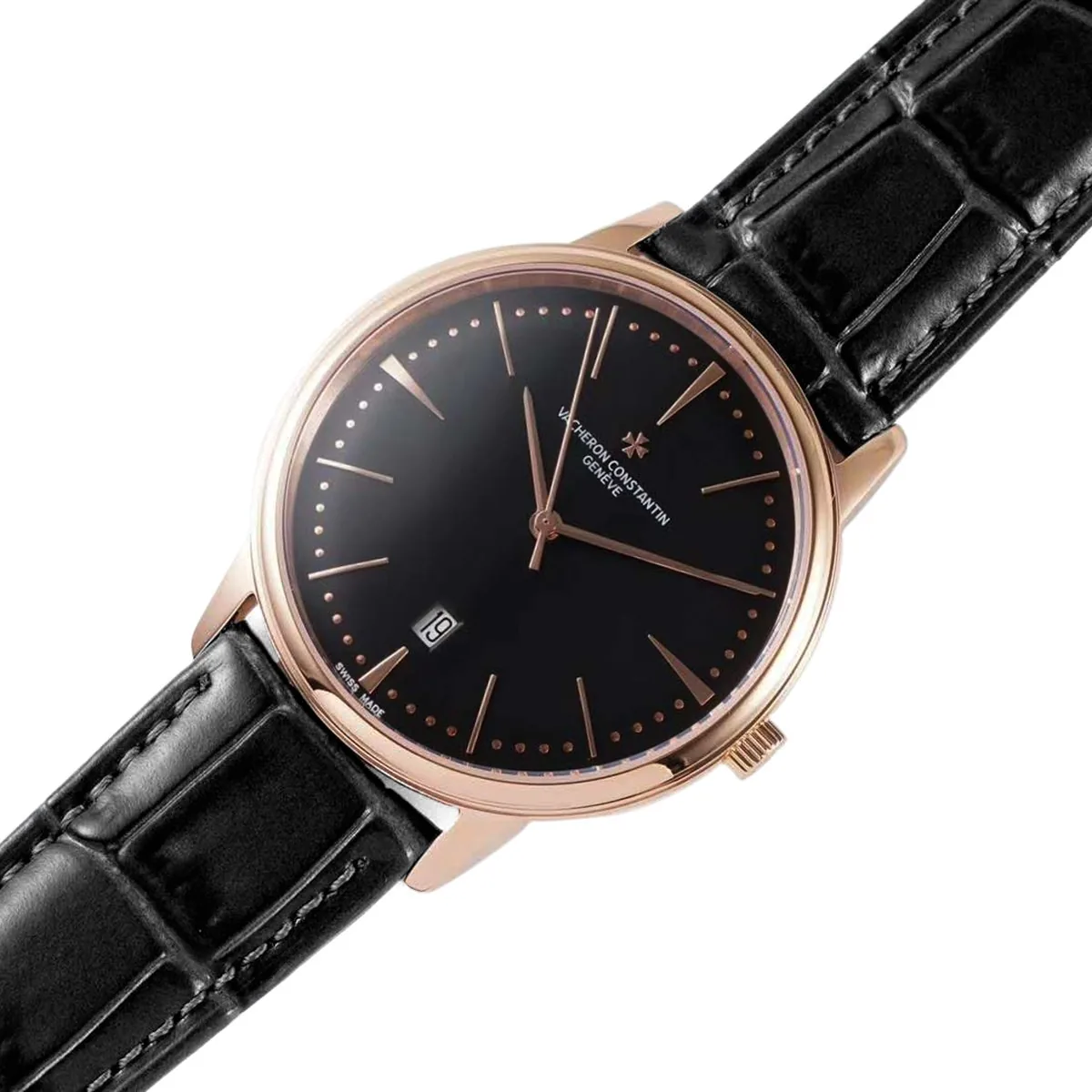Patrimony quadrante nero in oro rosa Ref: 85180 - immagine 3