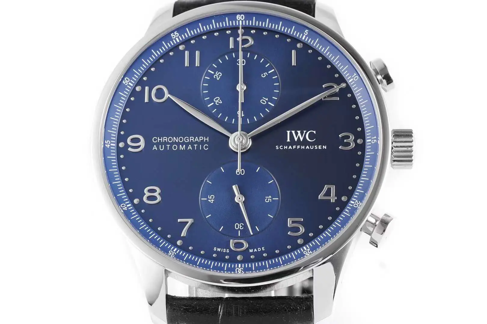 Portugieser Chronograph IW371606 blaues Zifferblatt in Stahl – Bild 8