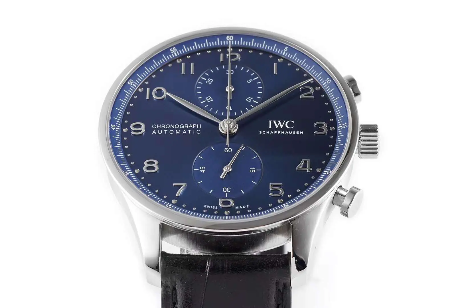 Portugieser Chronograph IW371606 blaues Zifferblatt in Stahl – Bild 5