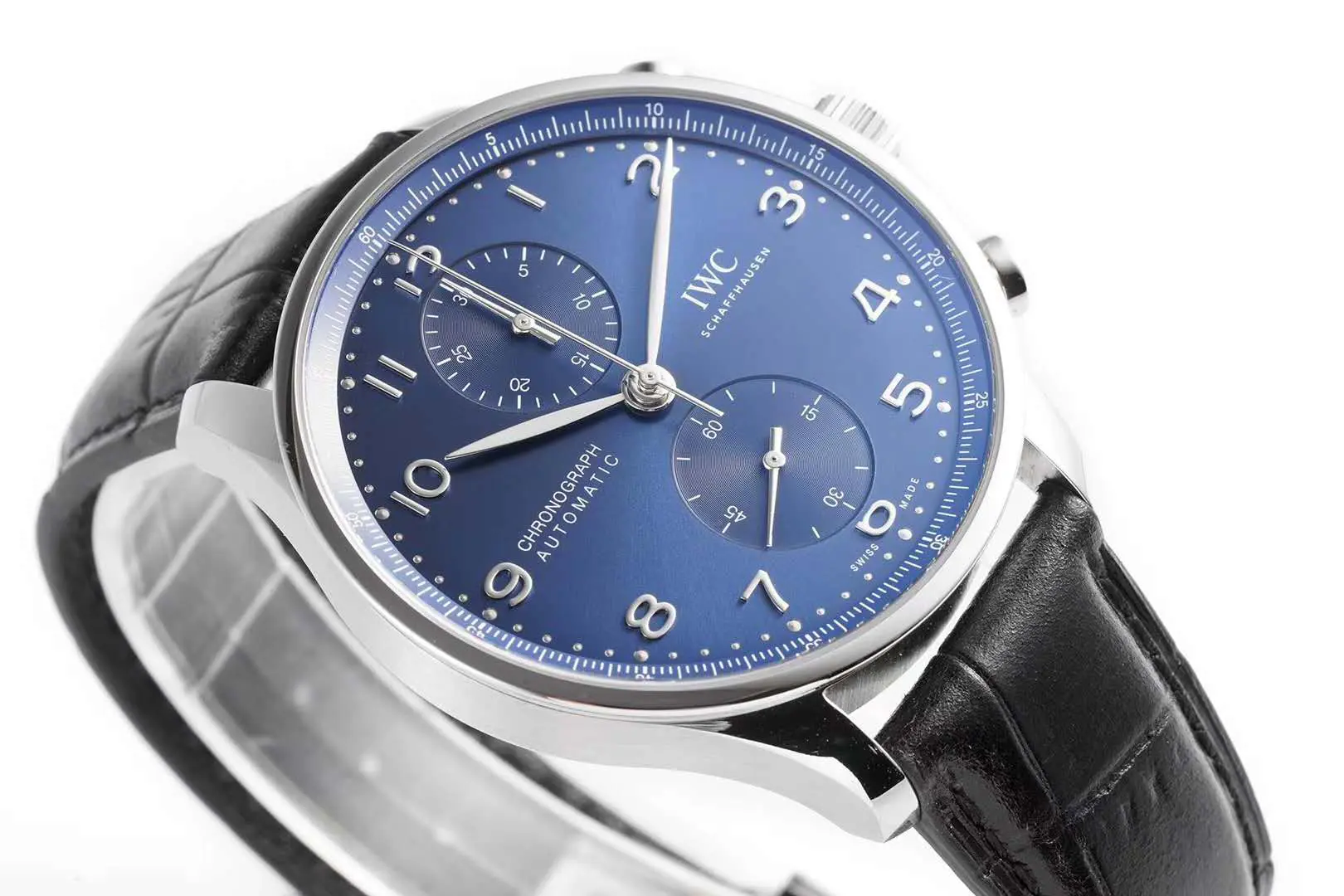 Portugieser Chronograph IW371606 blaues Zifferblatt in Stahl – Bild 6