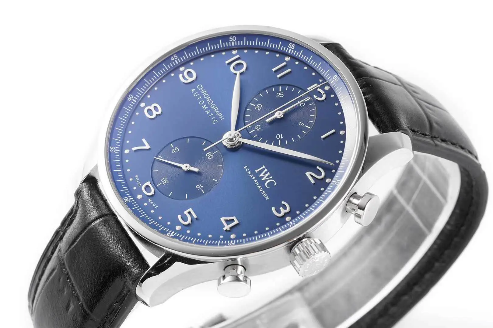 Portugieser Chronograph IW371606 blaues Zifferblatt in Stahl – Bild 7