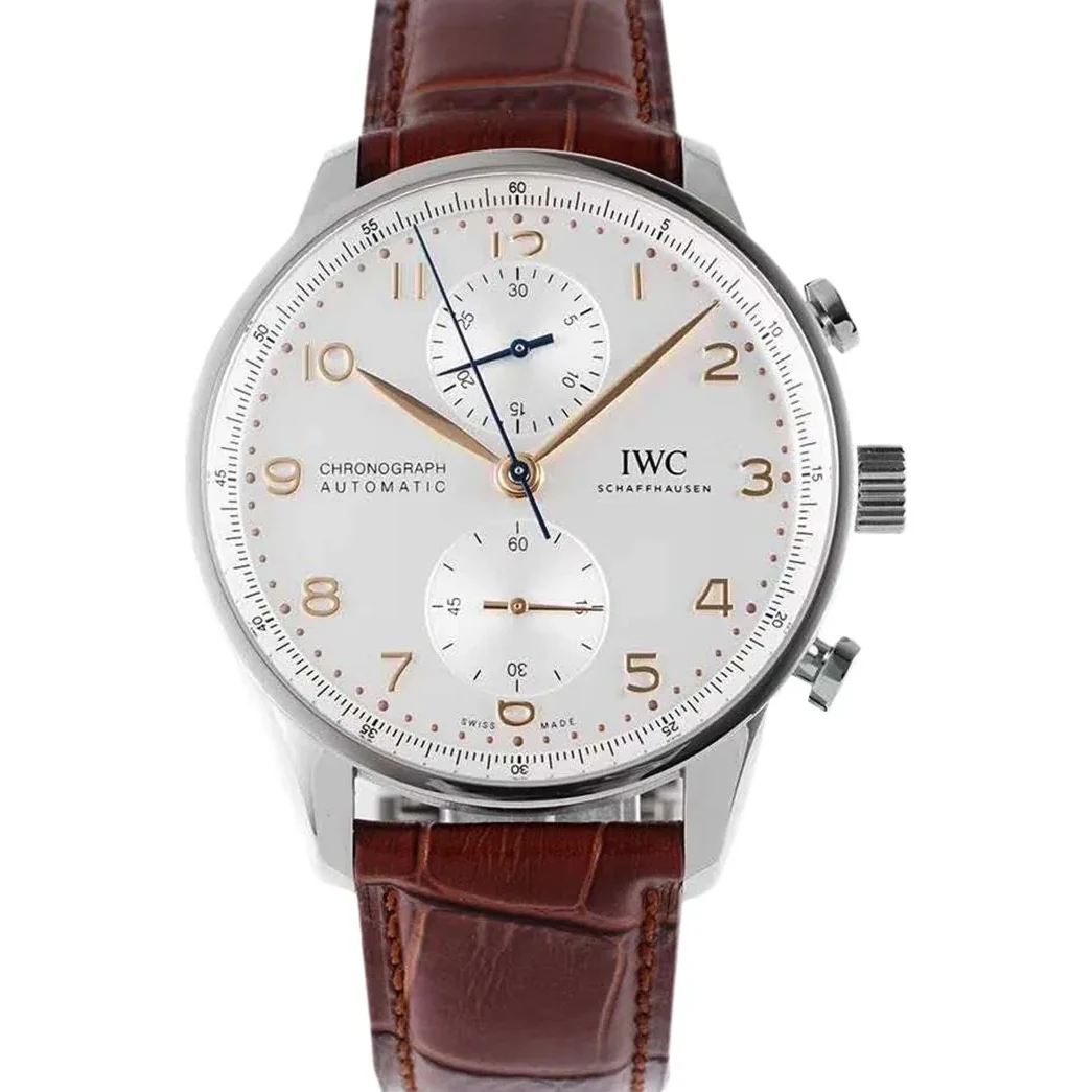 Portugieser Chronograph IW371611 White Dial in Steel
