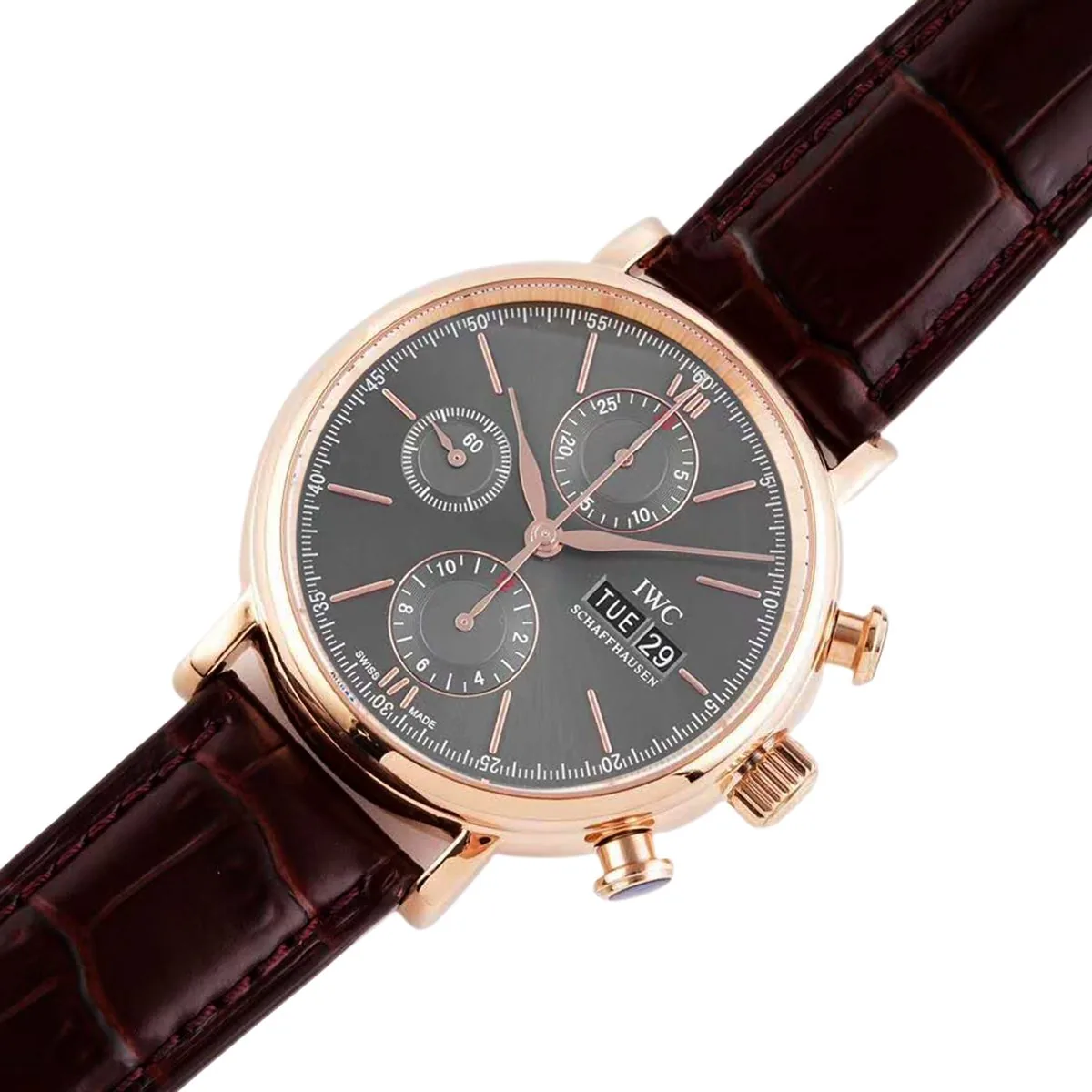 Portofino Chronograph IW391021 esfera gris en oro rosa - Imagen 2