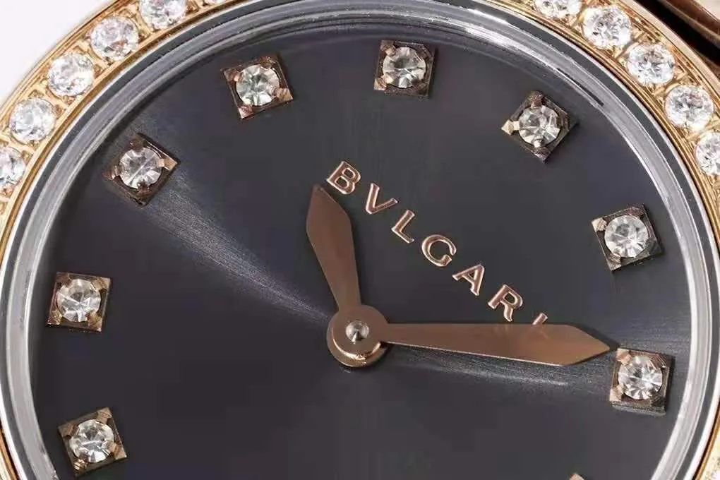 Lvcea graues Zifferblatt in Roségold/Stahl mit Diamantlünette – Bild 4