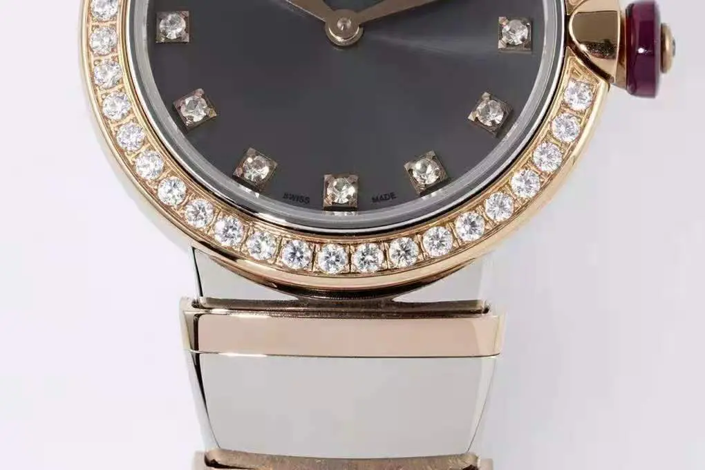 Lvcea graues Zifferblatt in Roségold/Stahl mit Diamantlünette – Bild 3