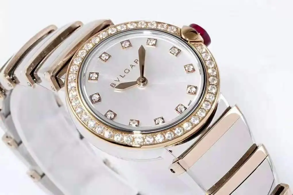 Lvcea esfera plateada en oro rosa/acero con bisel de diamantes - Imagen 5