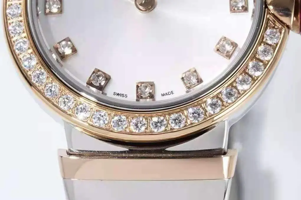 Lvcea esfera plateada en oro rosa/acero con bisel de diamantes - Imagen 4