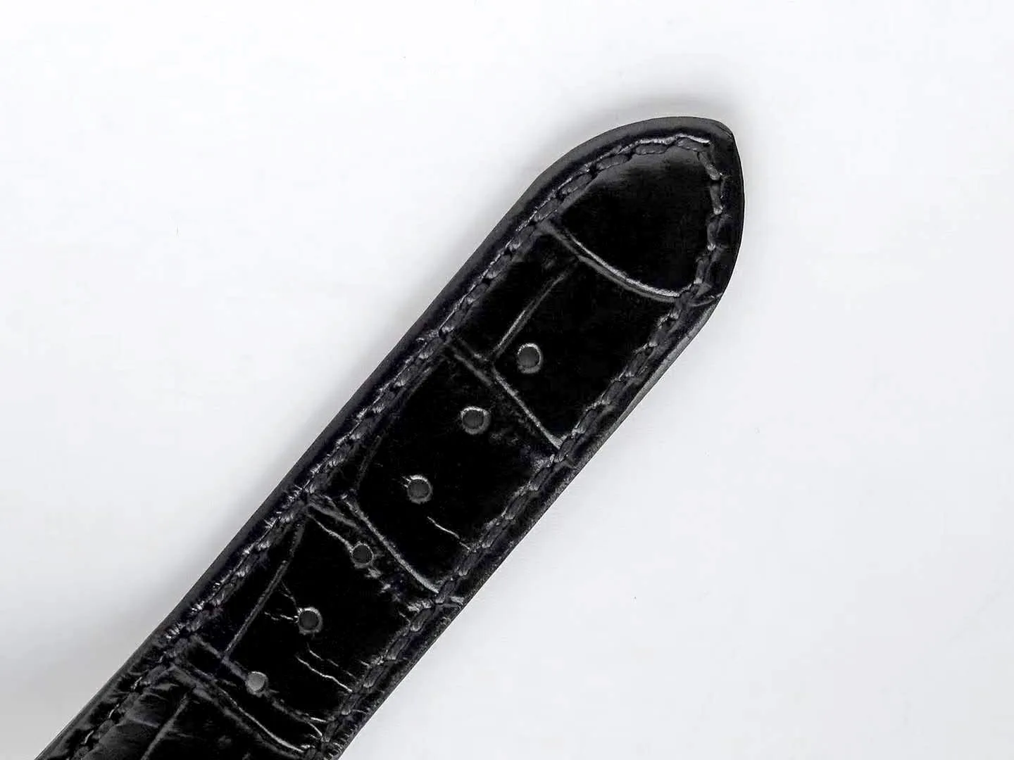 Nautilus Jumbo 5711 blaues Zifferblatt in Stahl mit schwarzem Lederarmband – Bild 5