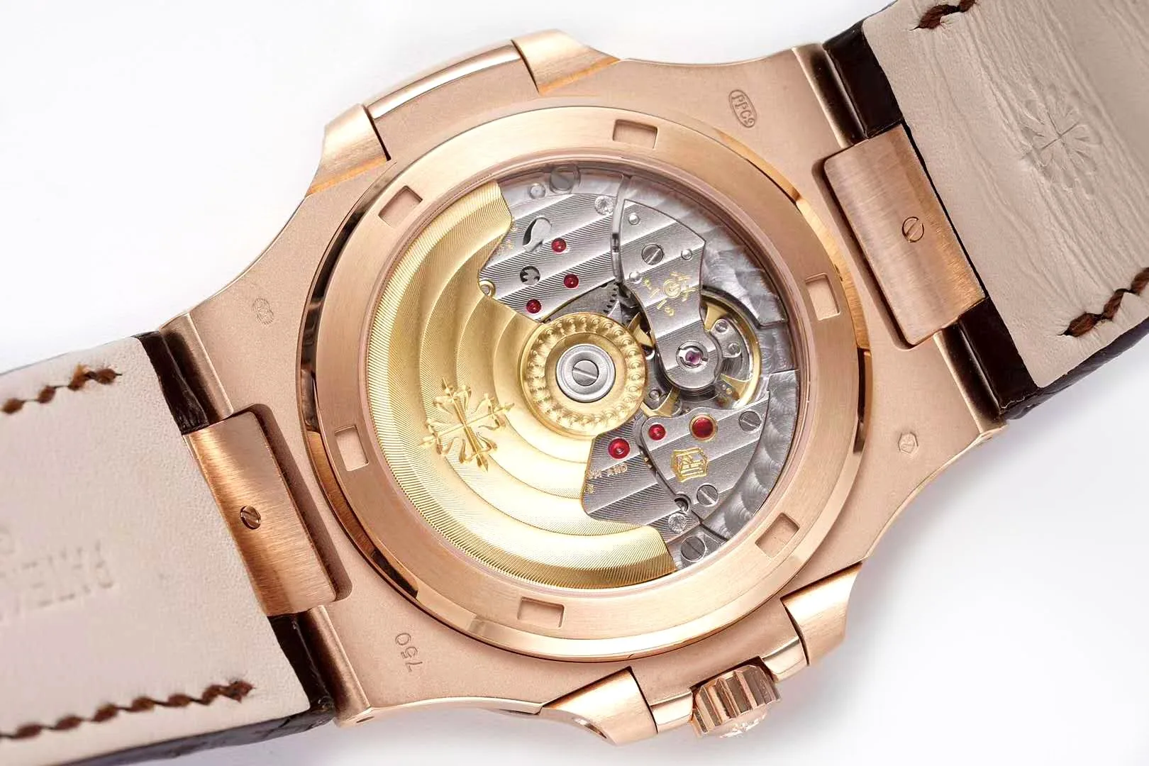 Nautilus Jumbo 5711 braunes Zifferblatt in Roségold mit braunem Lederarmband – Bild 6