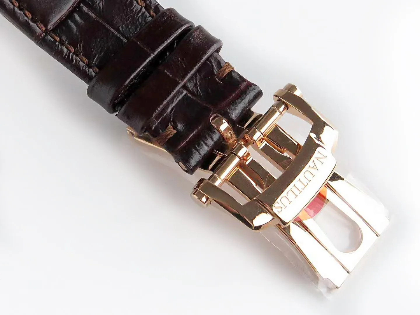 Nautilus Jumbo 5711 braunes Zifferblatt in Roségold mit braunem Lederarmband – Bild 7