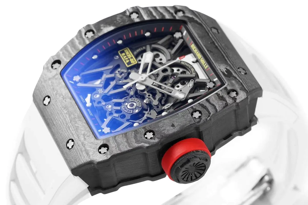 RM 035-02 Rafael Nadal NTPT-Carbon am weißen Kautschukarmband – Bild 7