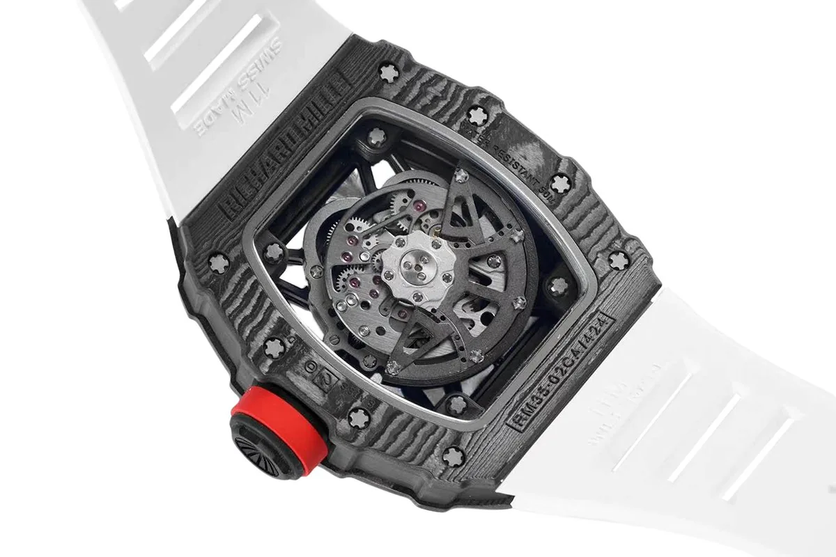 RM 035-02 Rafael Nadal NTPT-Carbon am weißen Kautschukarmband – Bild 5