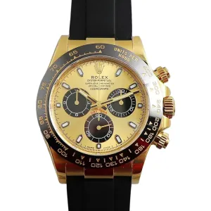 Daytona 116518LN Champagne and Black Dial in Yellow Gold
