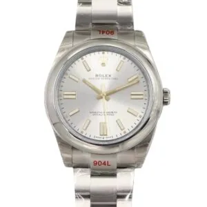 Oyster Perpetual 41mm silbernes Zifferblatt 114300