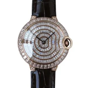 Ballon Bleu de Cartier 42mm diamantbesetztes Zifferblatt in Roségold