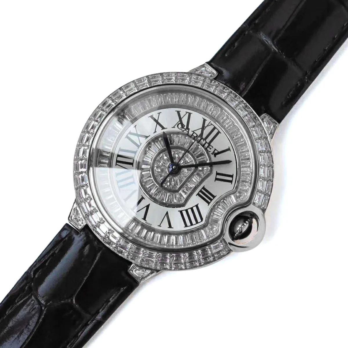 Ballon Bleu de Cartier 42mm cadran blanc avec diamants en or rose – Image 2