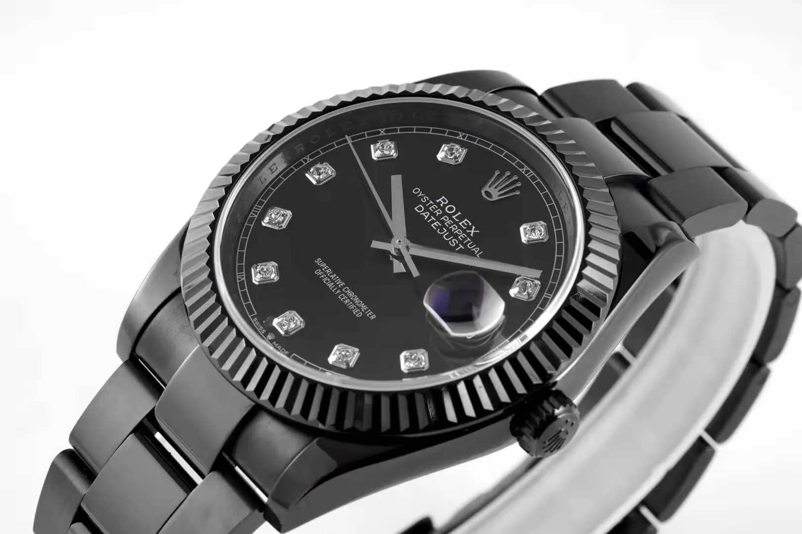Datejust 41 esfera negra con índices de diamantes en PVD negro - Imagen 4