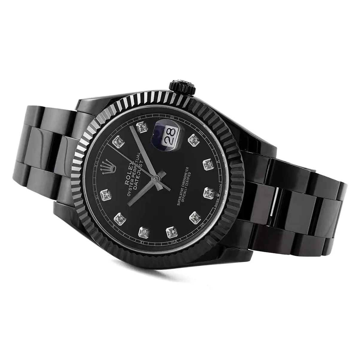 Datejust 41 esfera negra con índices de diamantes en PVD negro - Imagen 3