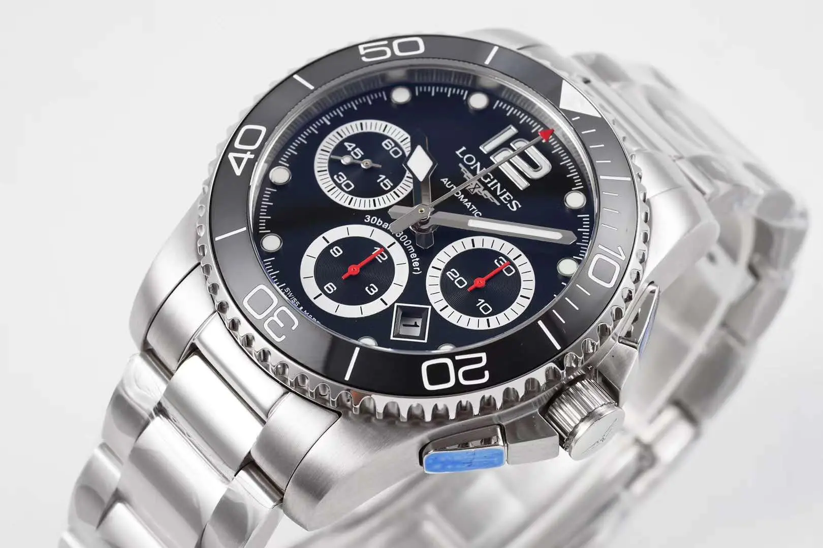 Hydroconquest quadrante nero su bracciale - immagine 3