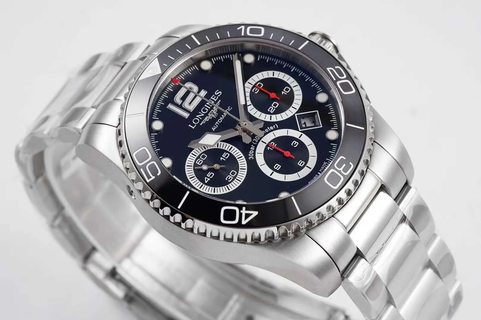 Hydroconquest quadrante nero su bracciale - immagine 4