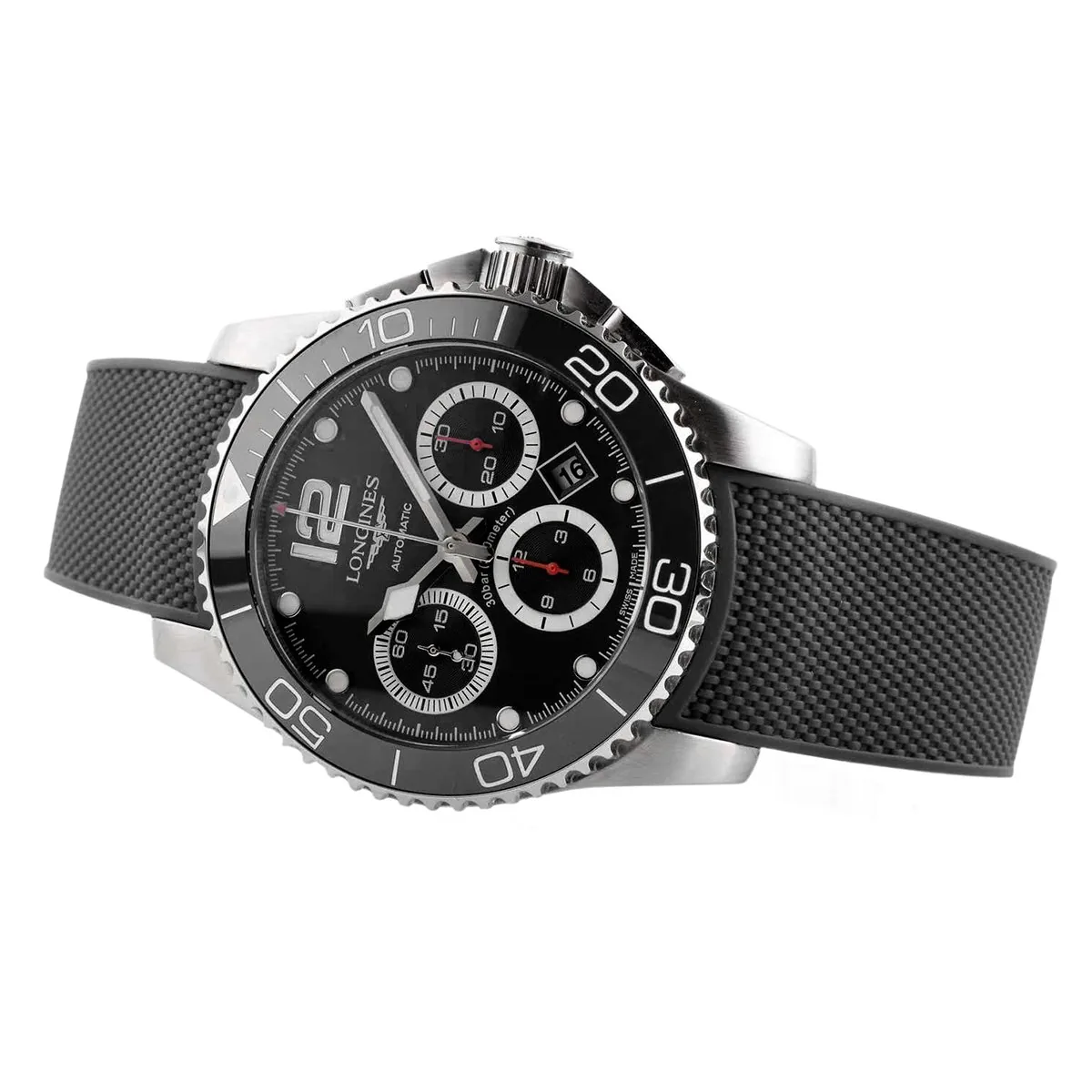 Hydroconquest quadrante nero su cinturino in gomma - immagine 9