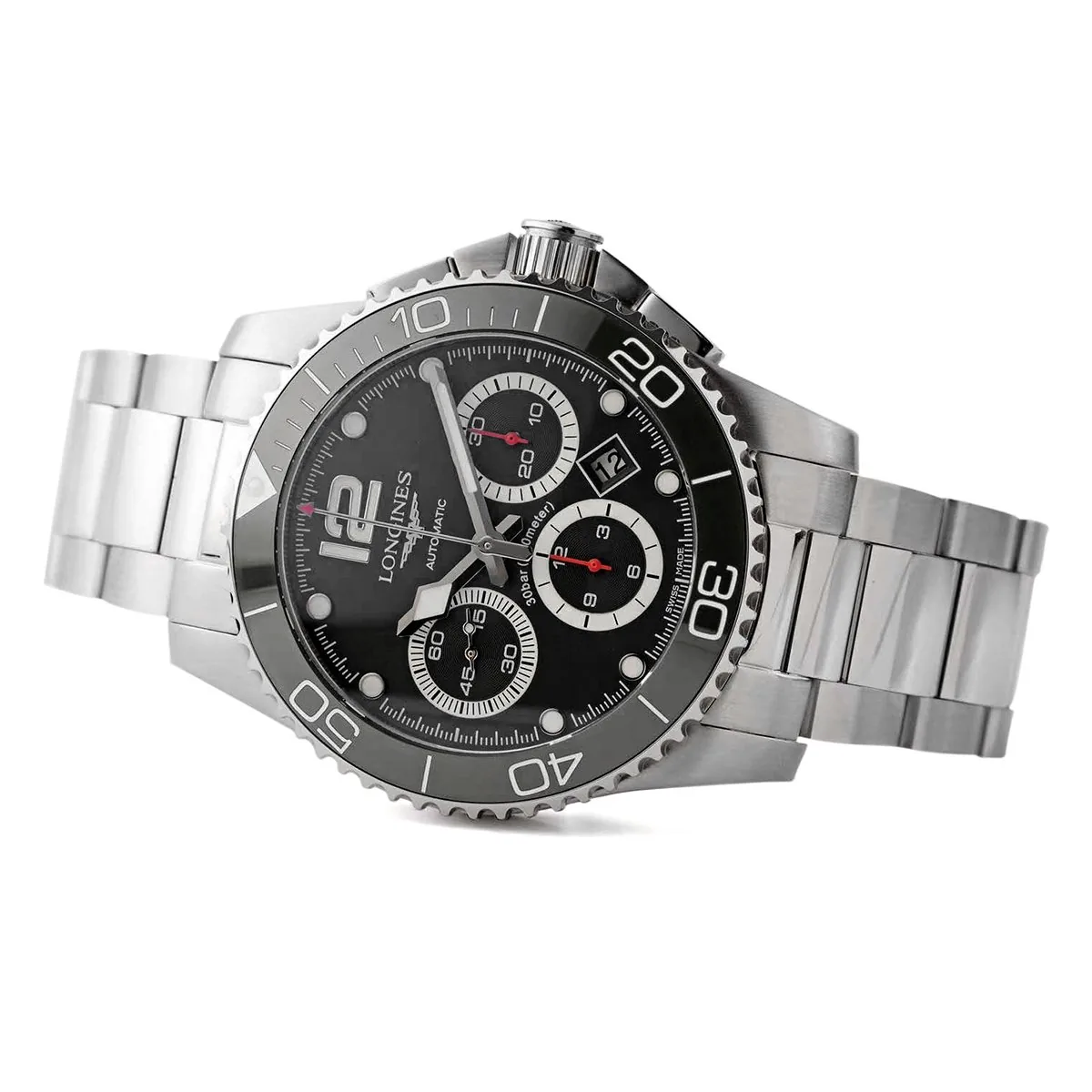 Hydroconquest quadrante nero su bracciale - immagine 5