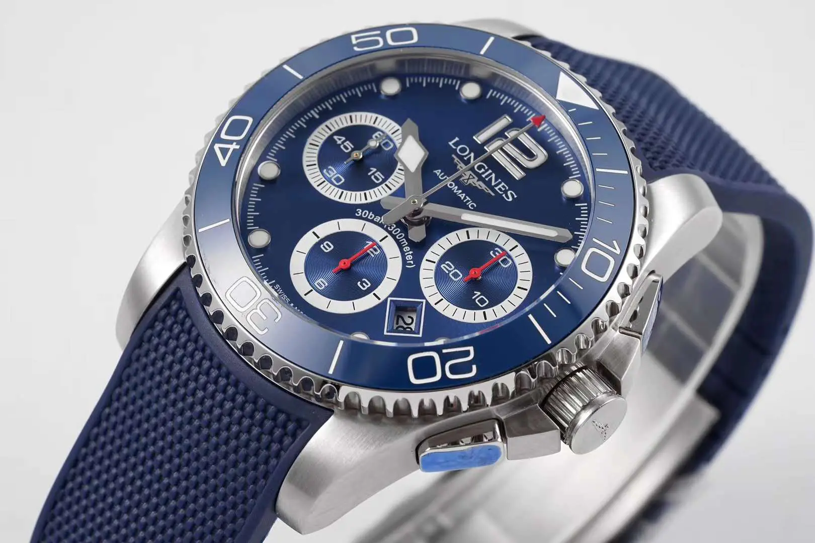 Hydroconquest quadrante blu su cinturino in gomma - immagine 5