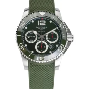 Hydroconquest Green Dial on Rubber Strap