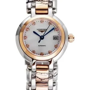 Primaluna MOP White Dial with Diamond Markers in Rose Gold