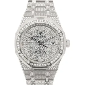 Royal Oak 41mm 15402 Full Diamond Paved In White Gold on Bracelet