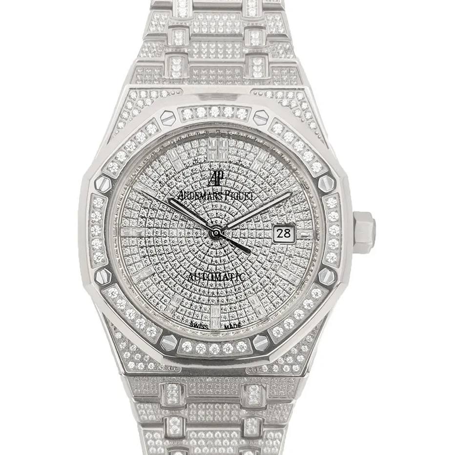 Royal Oak 41mm 15402 Full Diamond Paved In White Gold on Bracelet