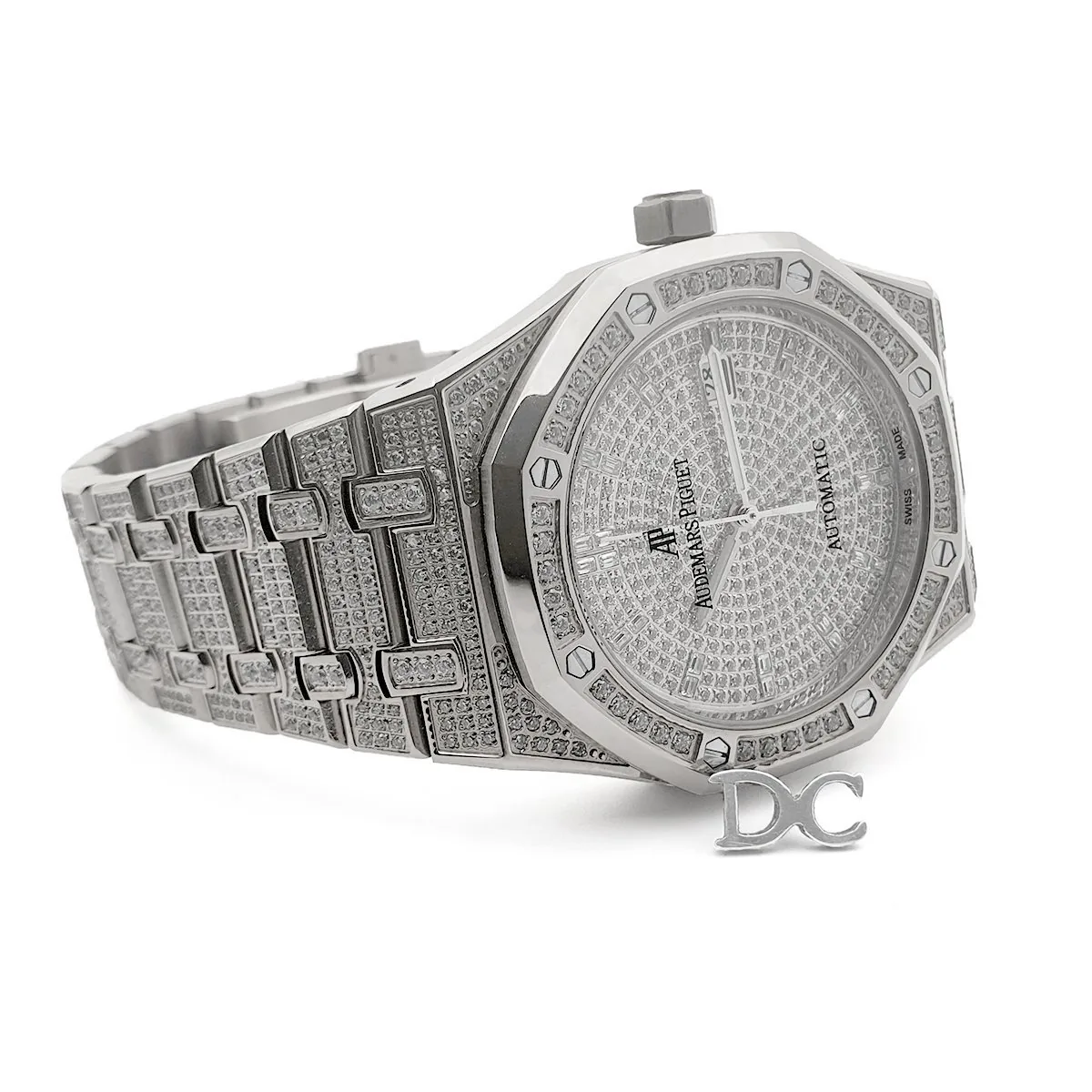 Royal Oak 41mm 15402 entièrement pavée de diamants en or blanc sur bracelet – Image 3