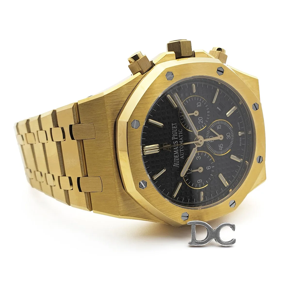 Royal Oak Chronograph mit Automatikaufzug weißes Zifferblatt in Gelbgold – Bild 4