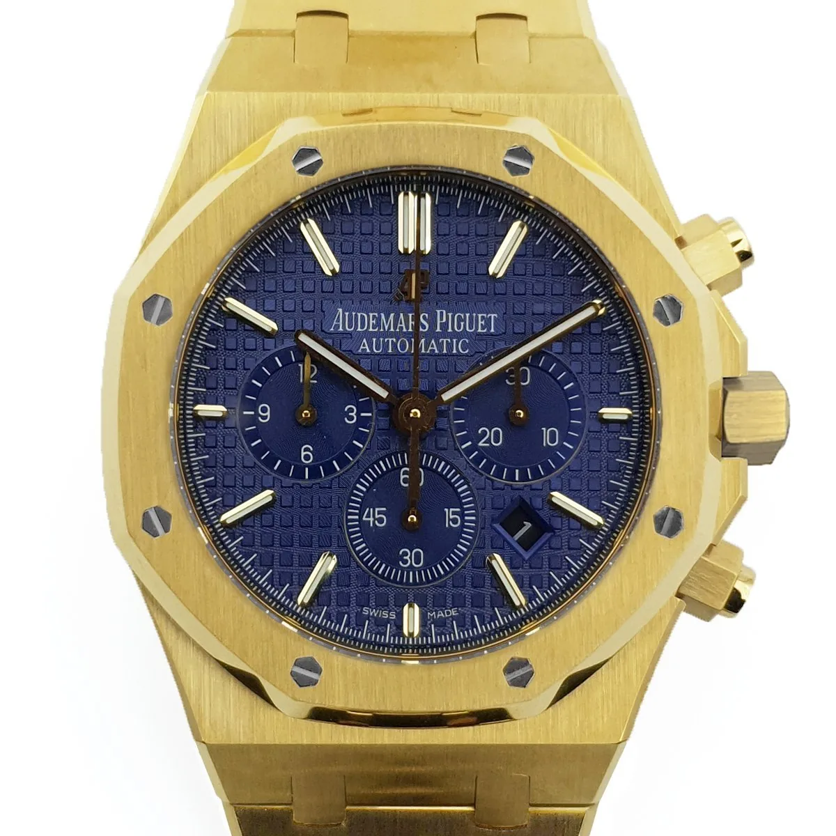 Royal Oak Self-Winding Chronograph esfera azul en oro amarillo