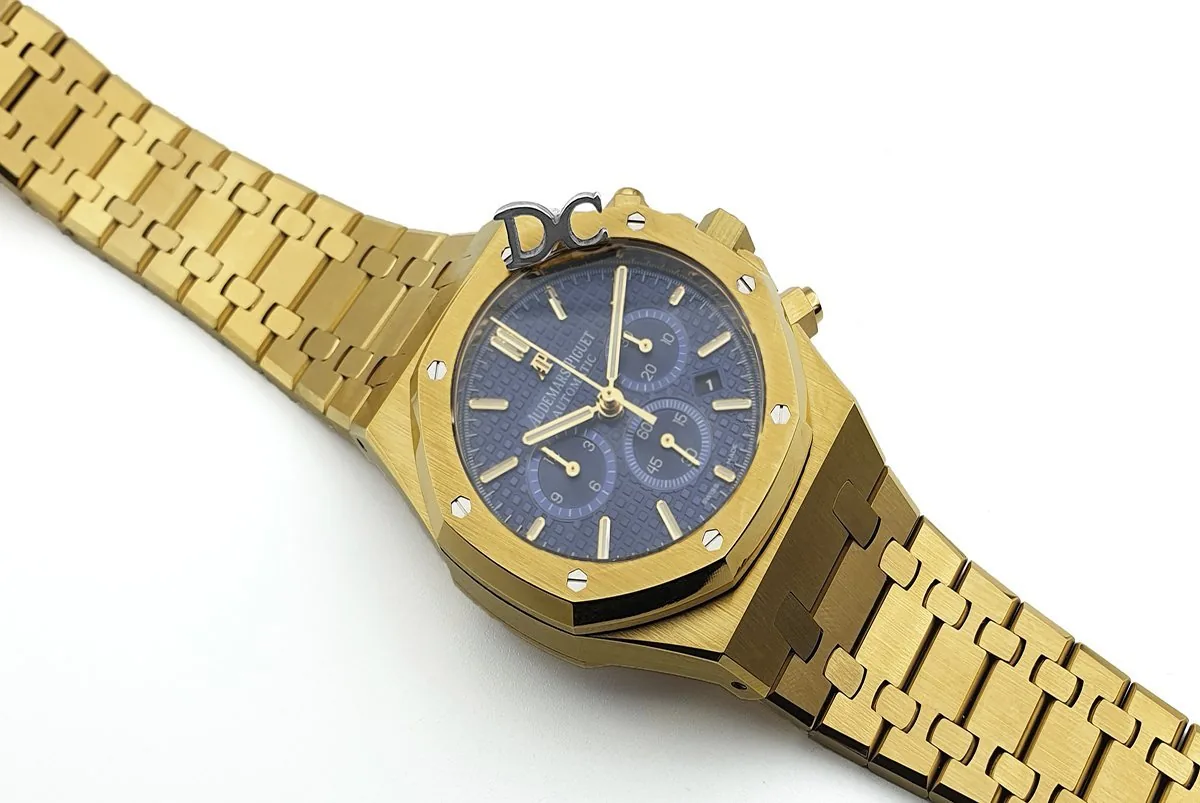 Royal Oak Self-Winding Chronograph esfera azul en oro amarillo - Imagen 3