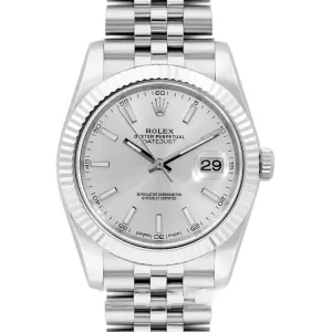 Datejust 41 126334 Silver Dial Stick Markers in White Gold