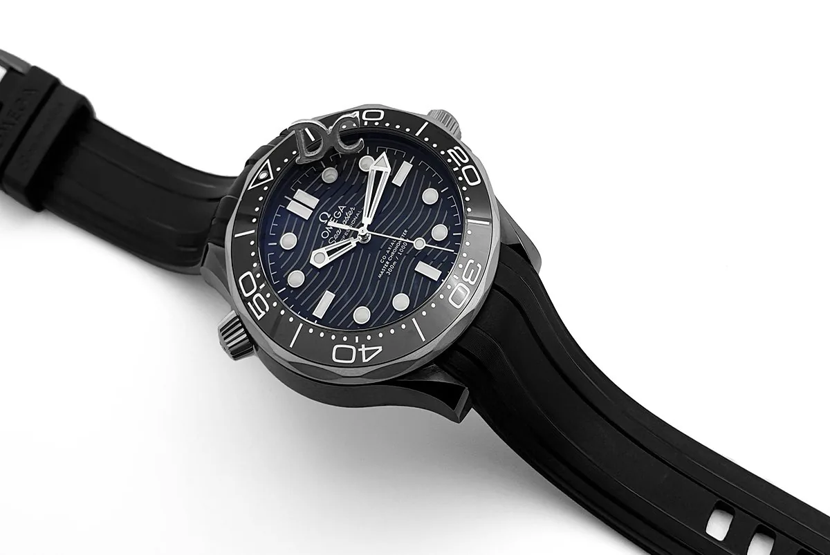 Seamaster Diver 300M Co-Axial Master Chronometer quadrante nero 43.5mm su cinturino in gomma nero - immagine 2