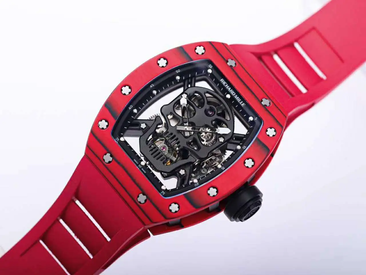 RM 052-01 Tourbillon Black Skull in rotem NTPT-Carbon – Bild 3