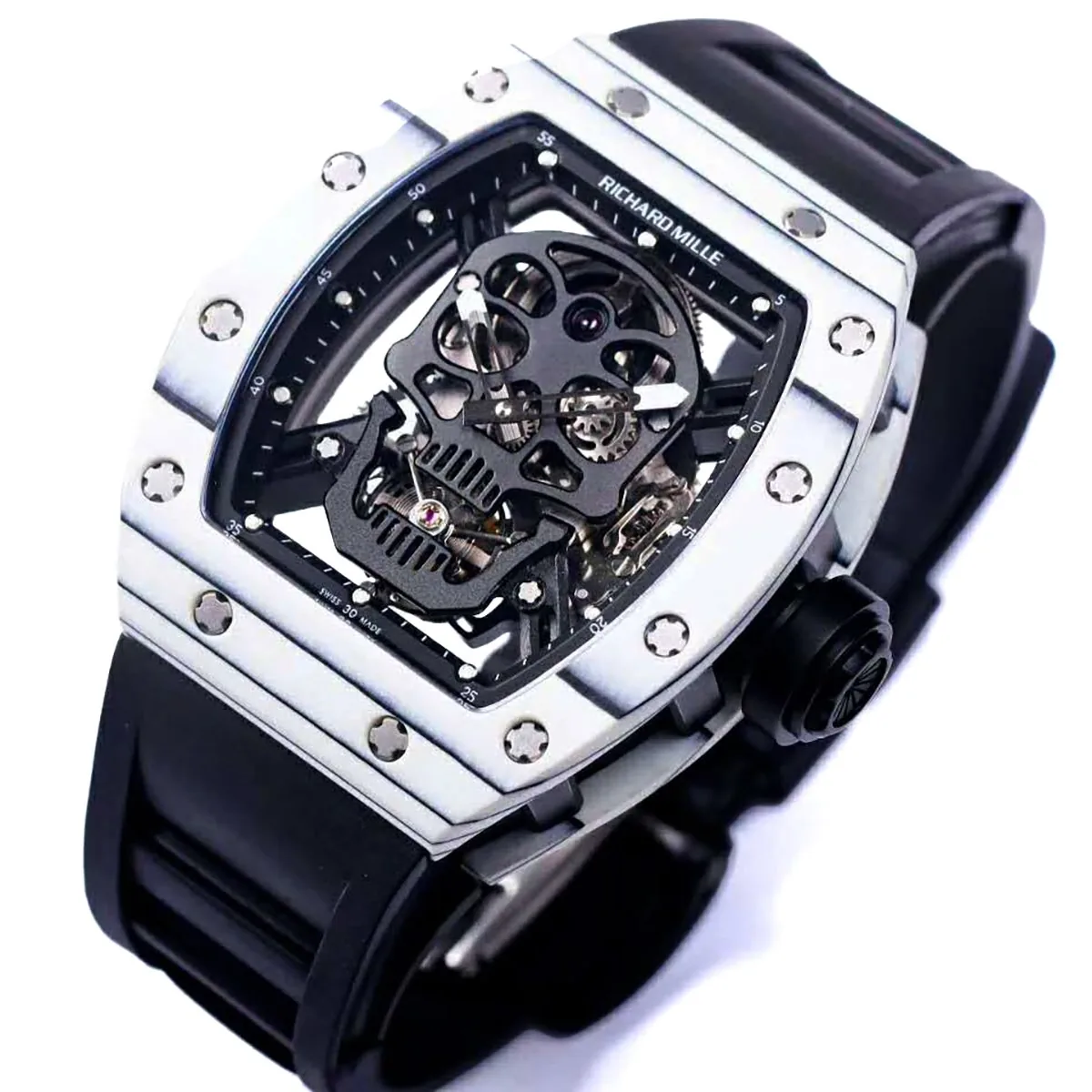 RM 052-01 Tourbillon Black Skull en carbone NTPT blanc – Image 2