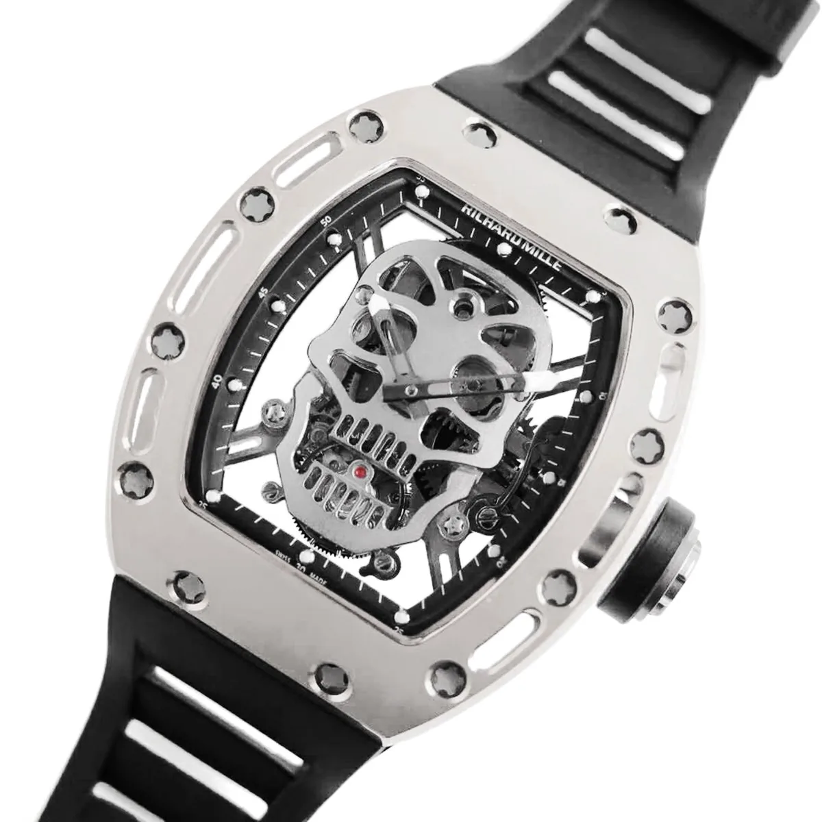 RM 052-01 Tourbillon Skull in titanio su cinturino in gomma nero - immagine 2