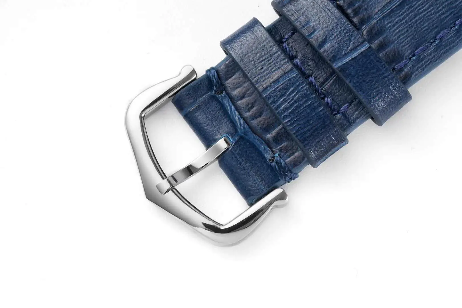 Santos-Dumont quadrante bianco in acciaio su cinturino in pelle blu - immagine 9