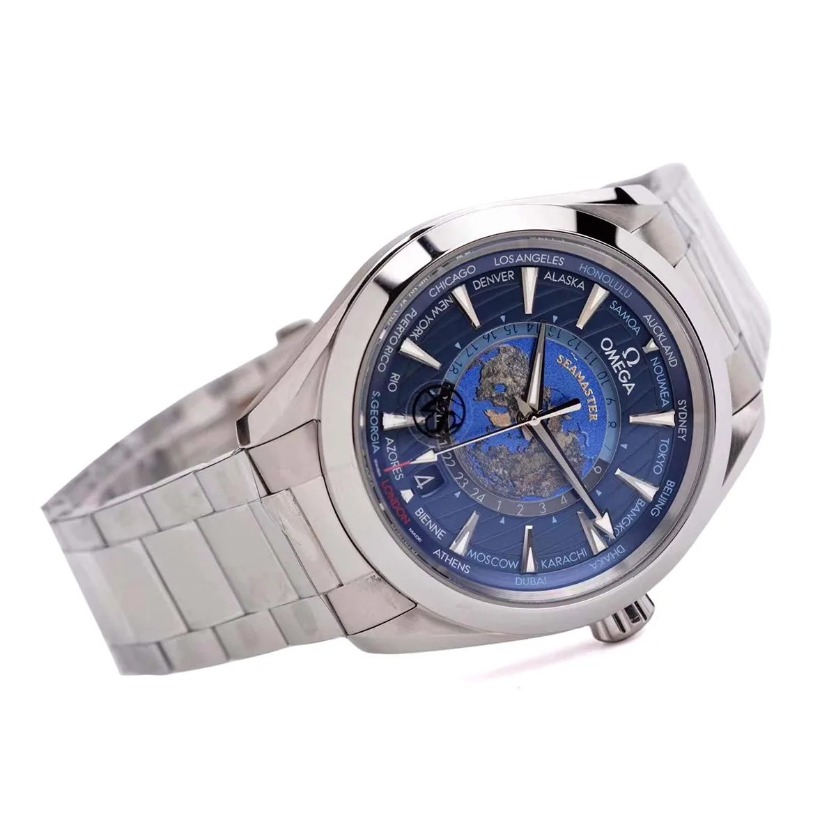 Seamaster Aqua Terra Worldtimer Master Chronometer esfera azul con brazalete - Imagen 3
